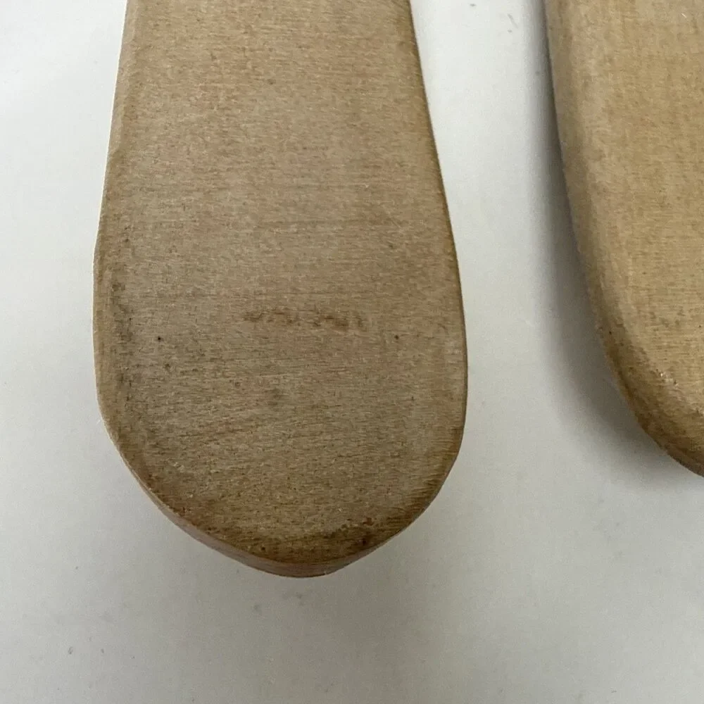 Vintage MCM Wood Spoon & Fork Wooden Rustic Salad Serving Set Mid Century Japan